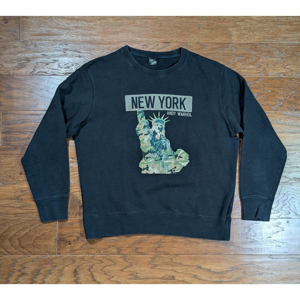 SPRZ NY x Andy Warhol New York Sweatshirt Size Large Black‎ Crewneck Uniqlo